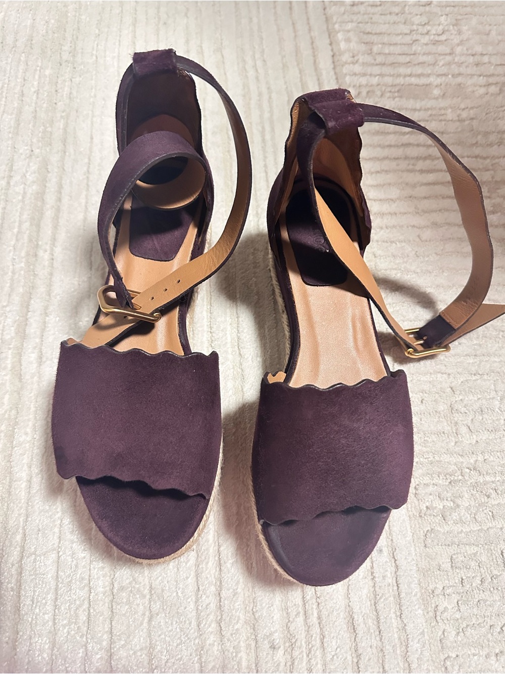 Authentic CHLOE Suede Wedge Espadrilles 💃🏻🌹🍷 - Picture 5 of 16